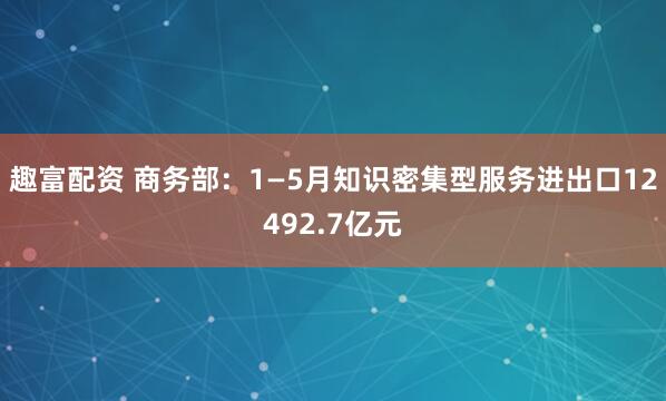 趣富配资 商务部：1—5月知识密集型服务进出口12492.7亿元
